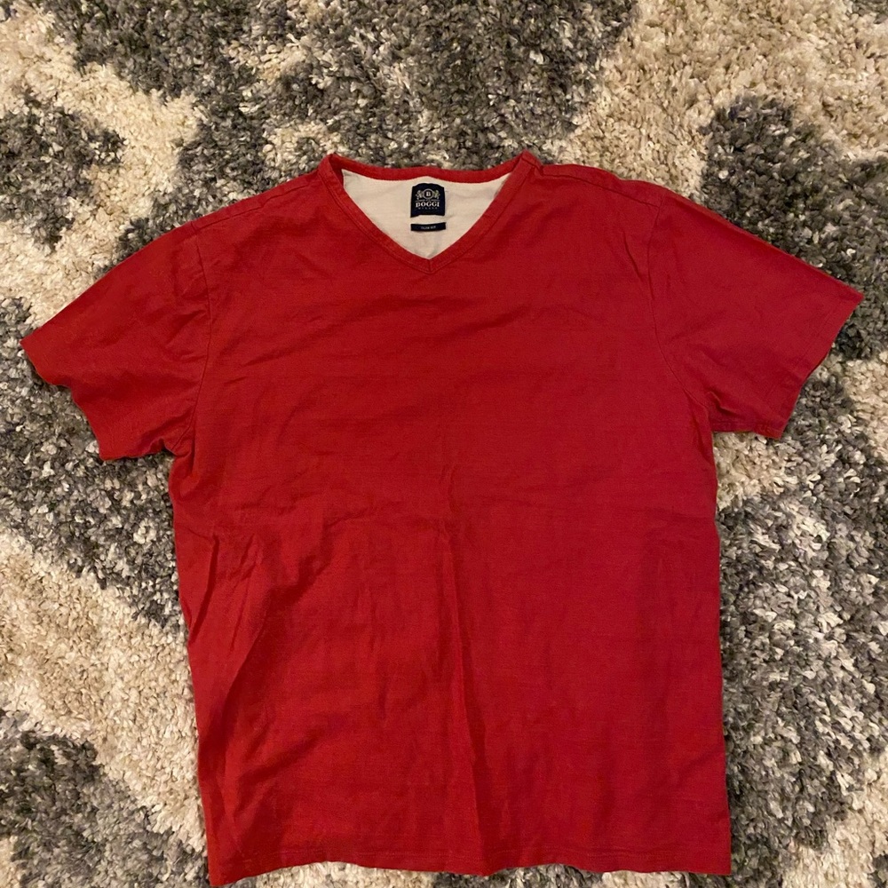 Boggi Milano Men's Red V-Neck S